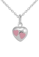 remarkable itsy-bitsy enamel heart baby birthstone necklace